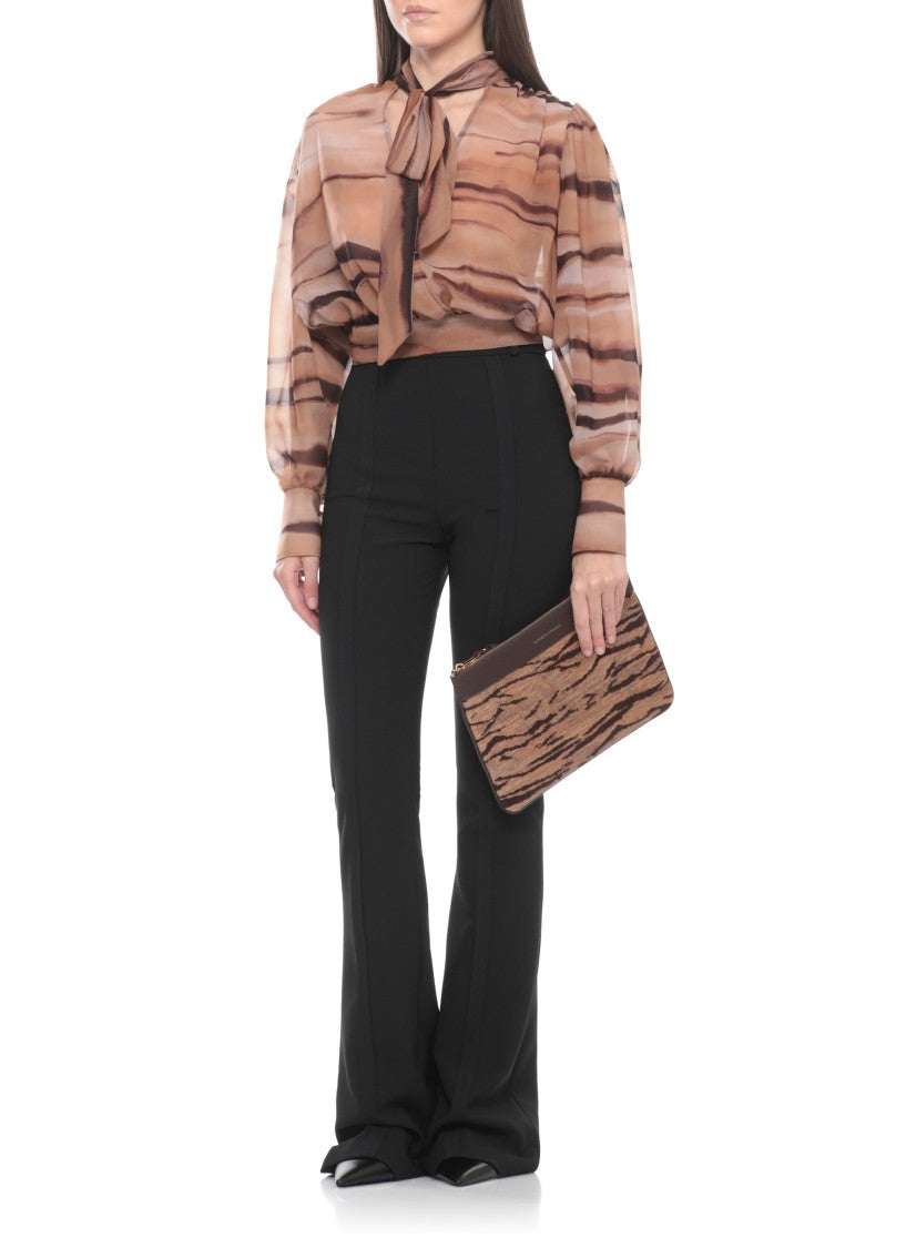 Elisabetta Franchi Chiffon Animalier Blouse