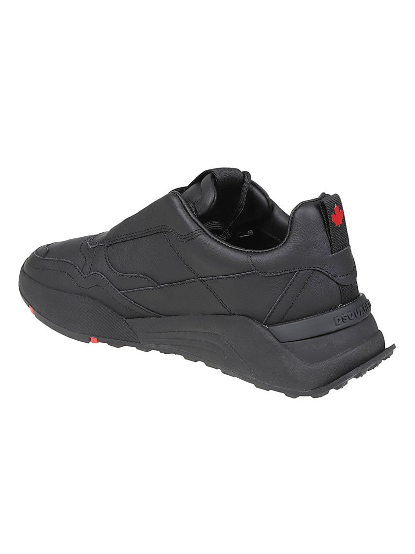 Dsquared2 Black Flow Lace-Up Low-Top Calf Leather Sneakers