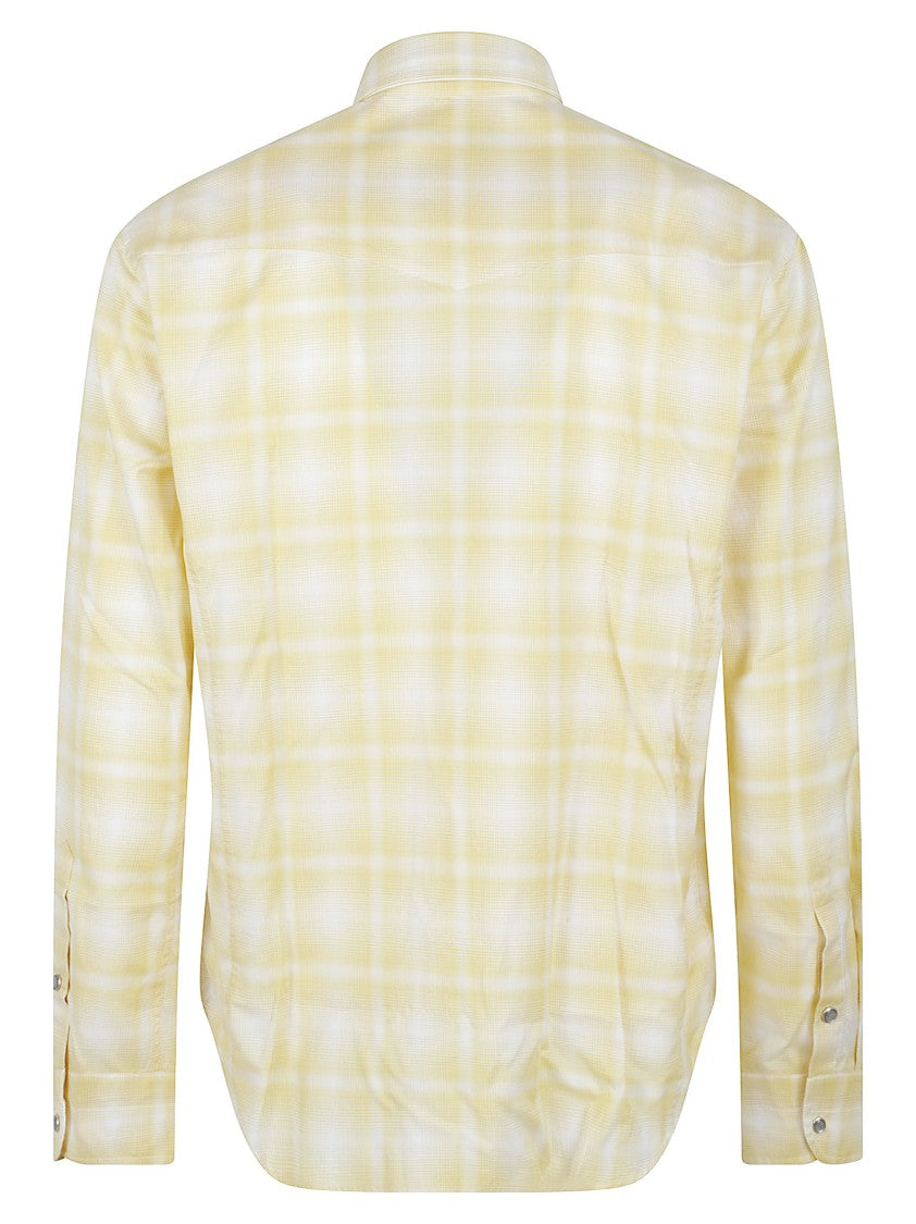 Tom Ford Checked Yellow Casual Shirt