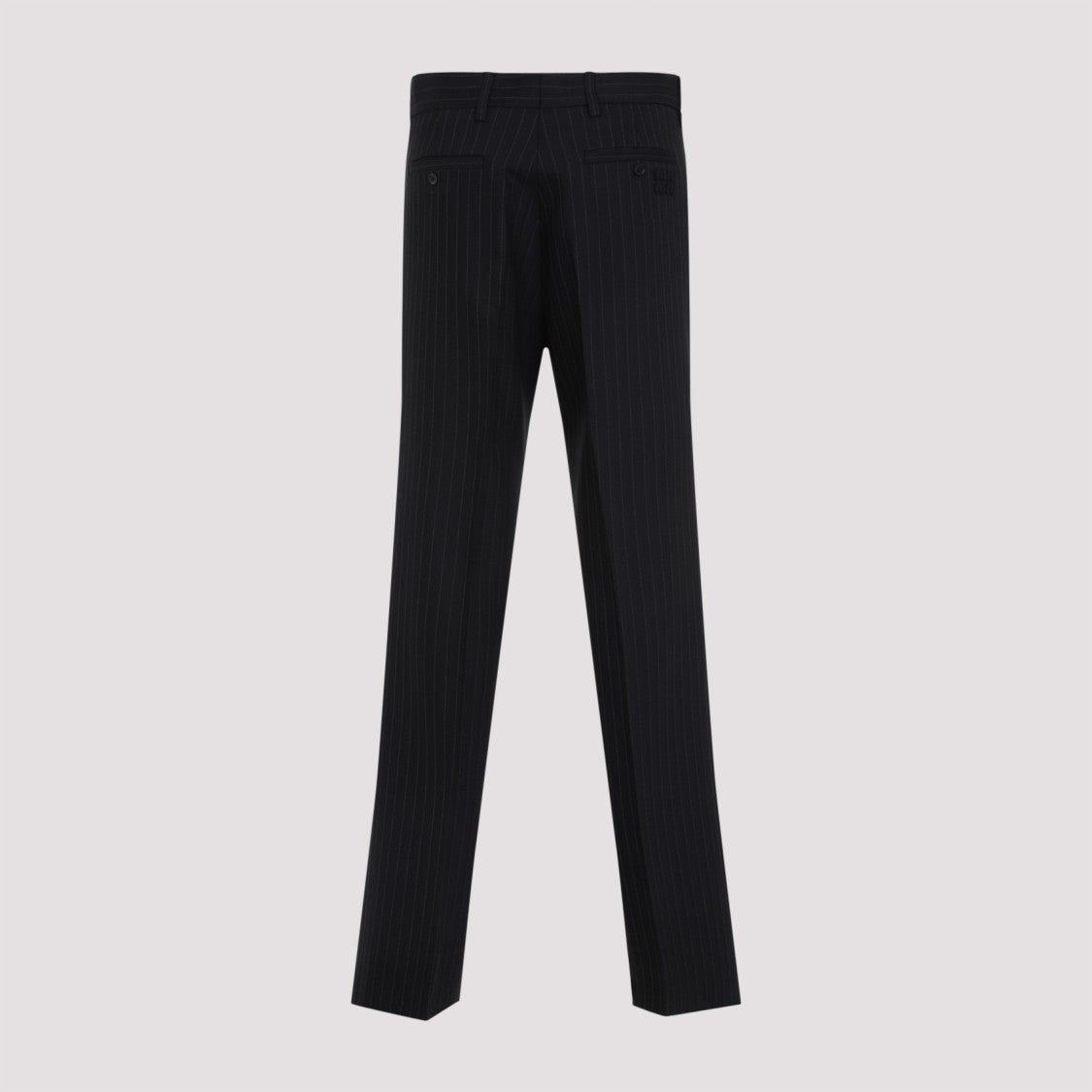 Miu Miu Tailored Black Trousers With Subtle Pinstripe