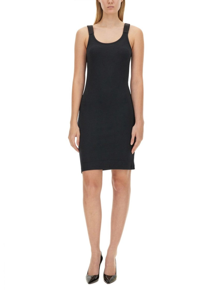 Helmut Lang Ribbed Black Tank Dress