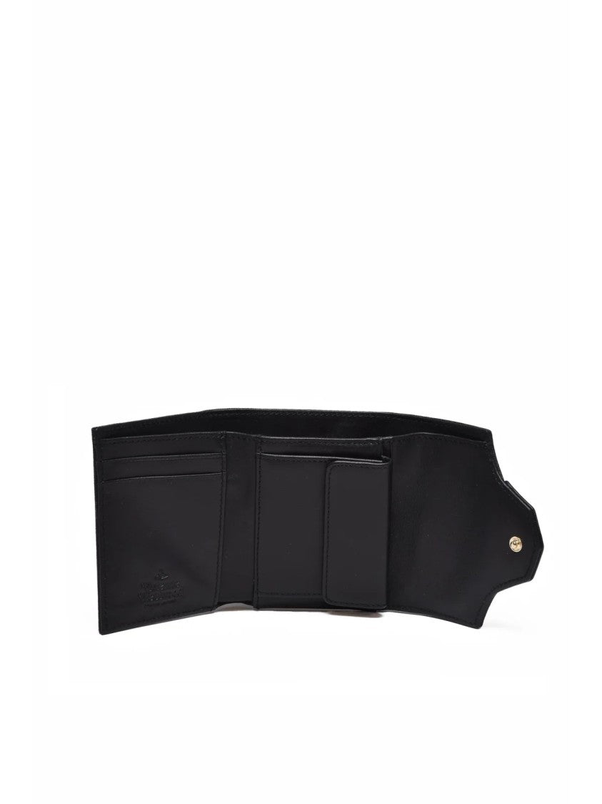Vivienne Westwood Black Leather Flap Wallet