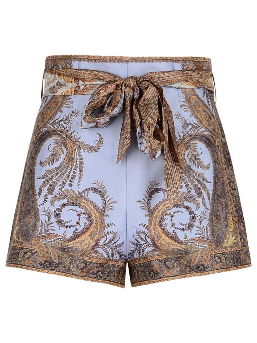 Zimmermann Lilac Silk Blend Shorts