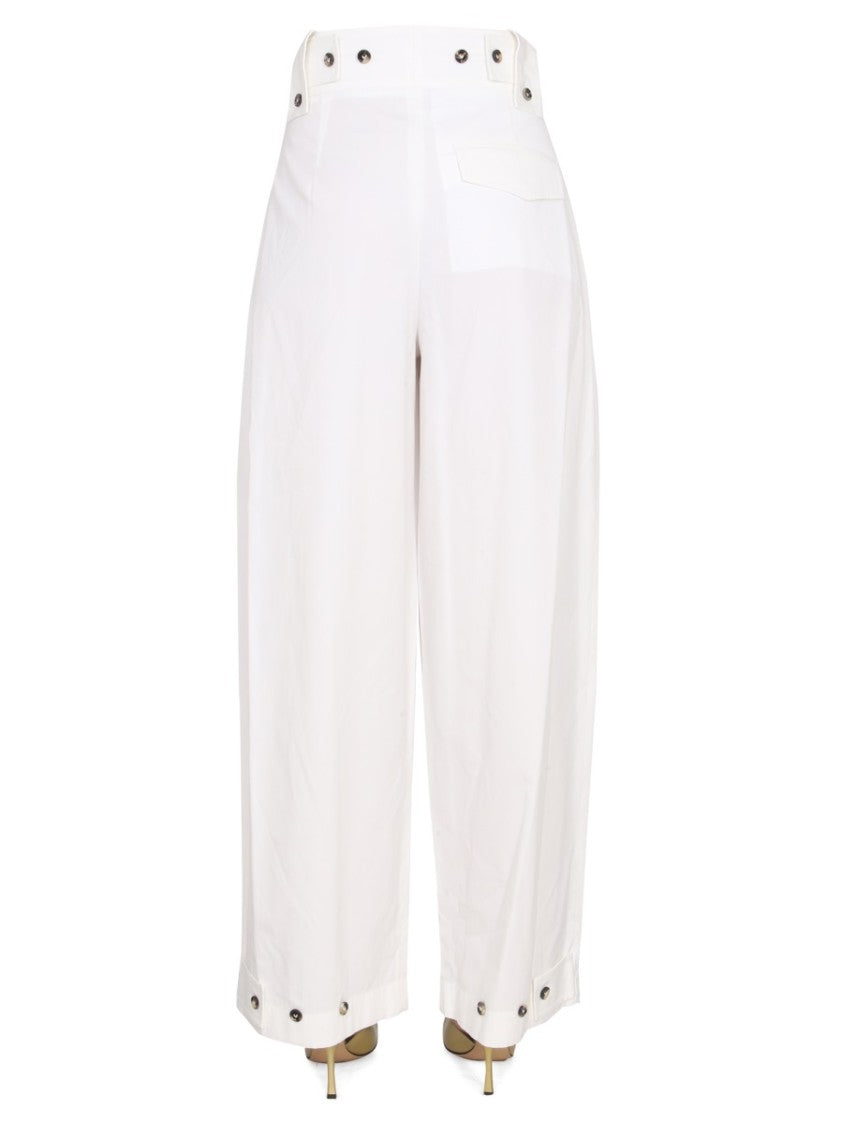 Bottega Veneta High-Waisted Wide Leg Pants With Button