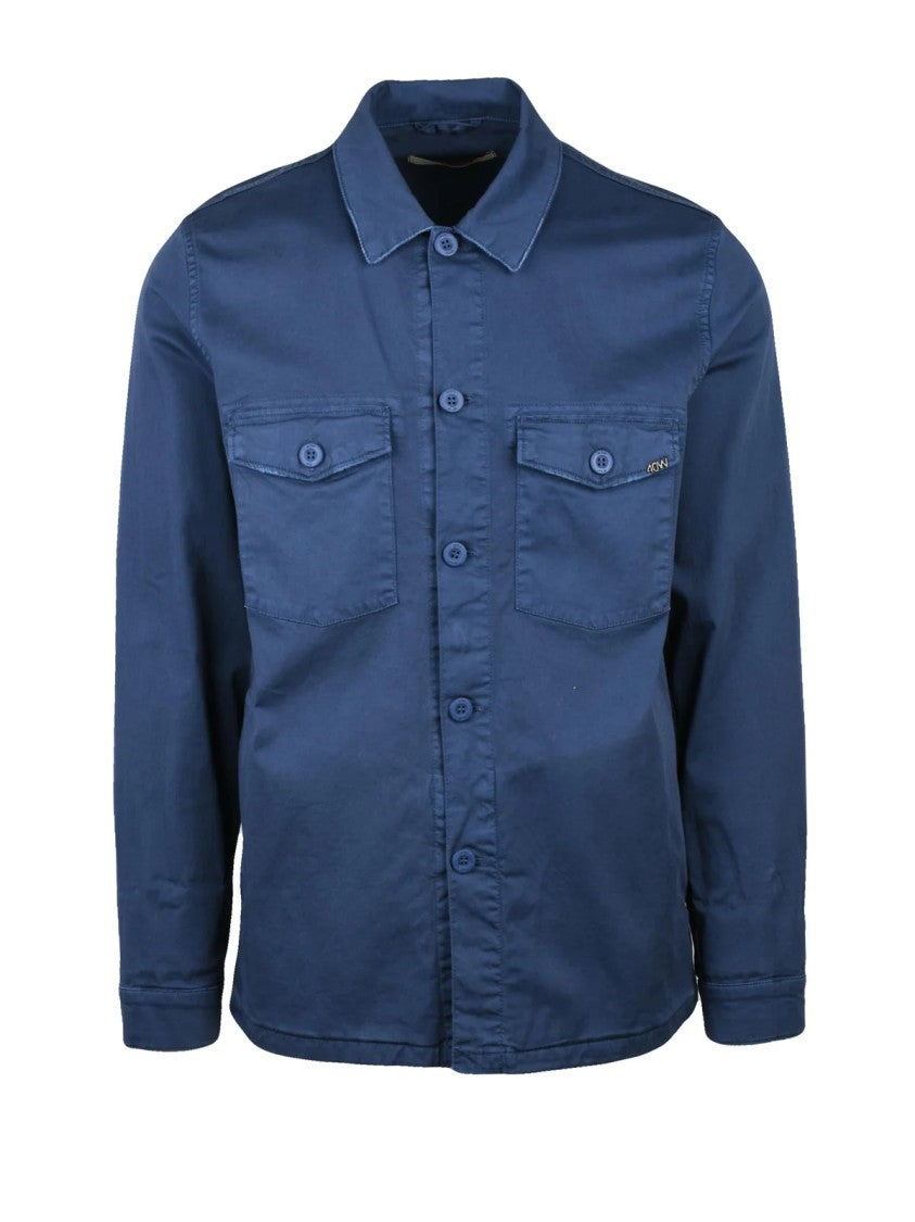 40 Weft Blue Cotton-Blend Utility Shirt