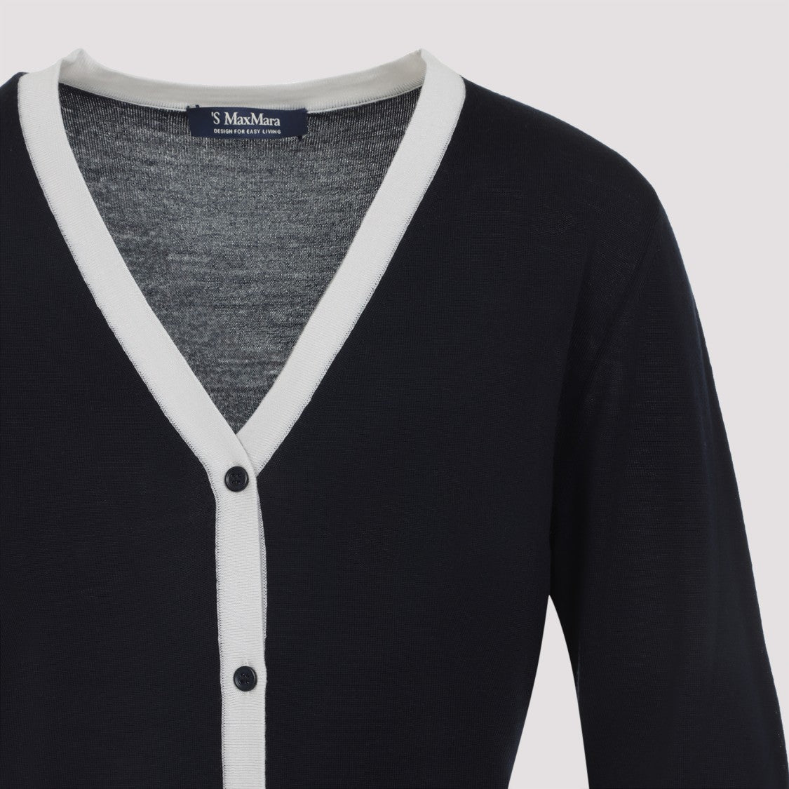 Max Mara Blue Virgin Wool Kenya Cardigan