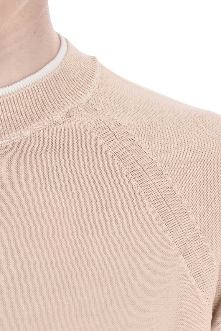 Eleventy Layered-Effect Contrast Trim Crewneck Sweater