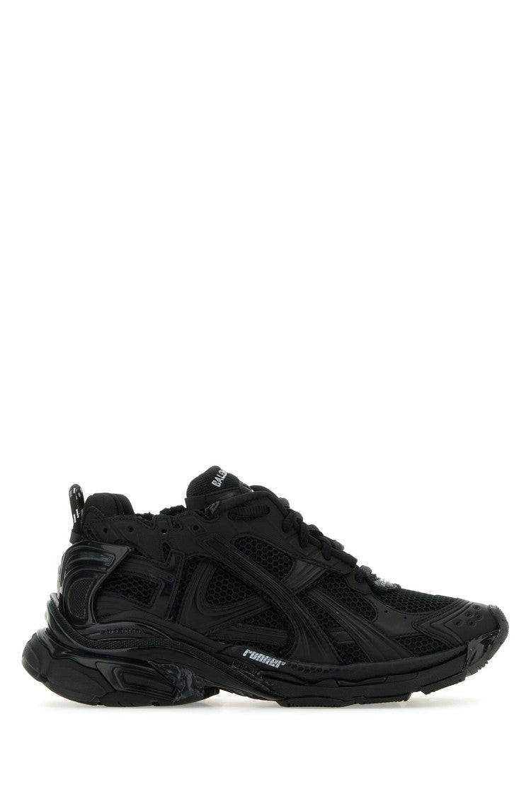 Balenciaga Mesh Upper Sneakers With Layered Synthetic Overlays