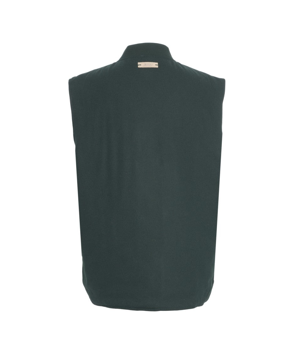Autry Versatile Sleeveless Green Bomber Vest