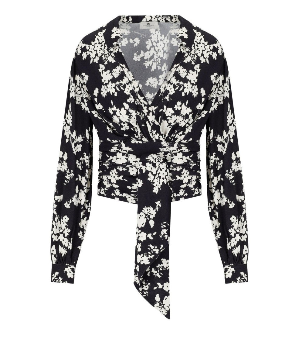 Elisabetta Franchi Black Butter Floral Shirt
