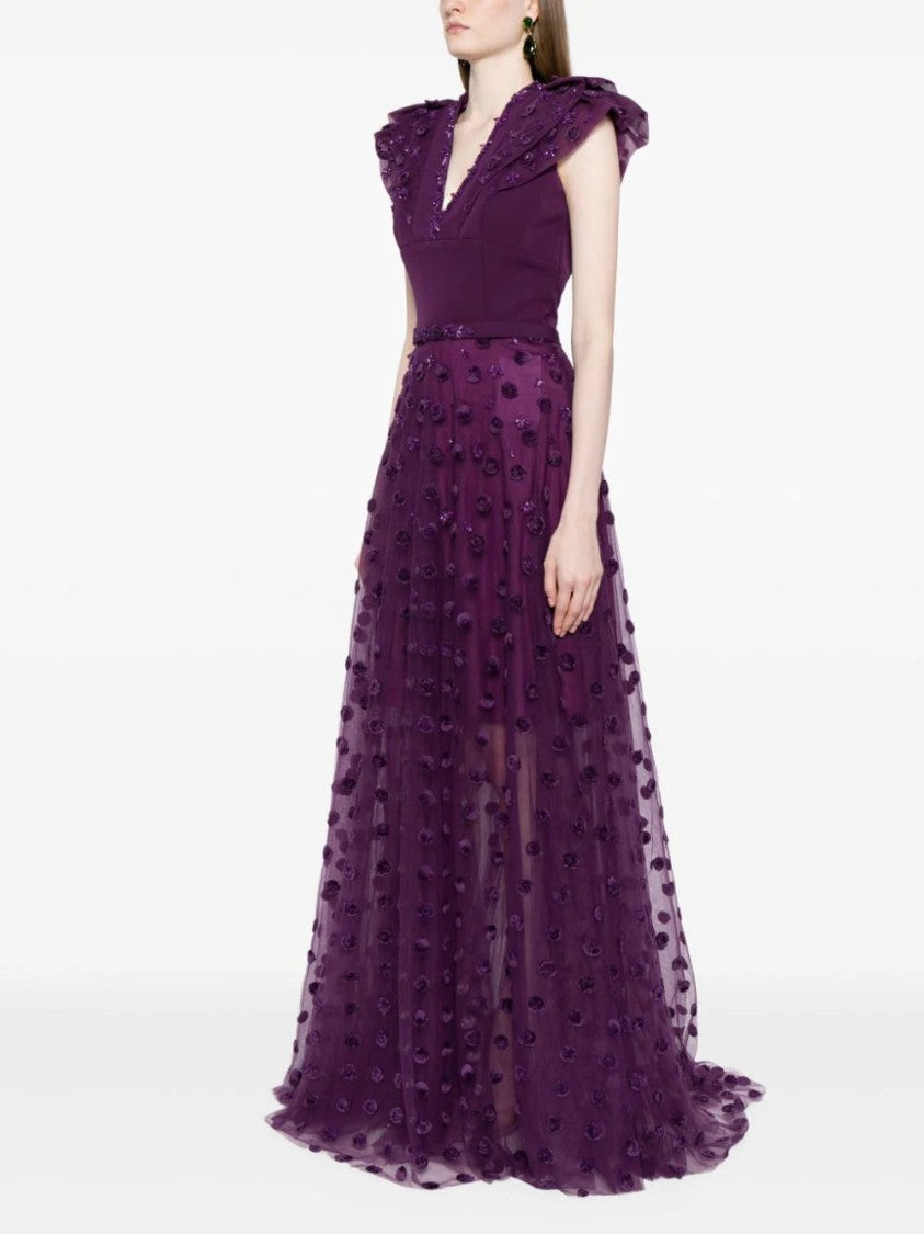 Saiid Kobeisy Beaded Tulle Dress With Polka Dots