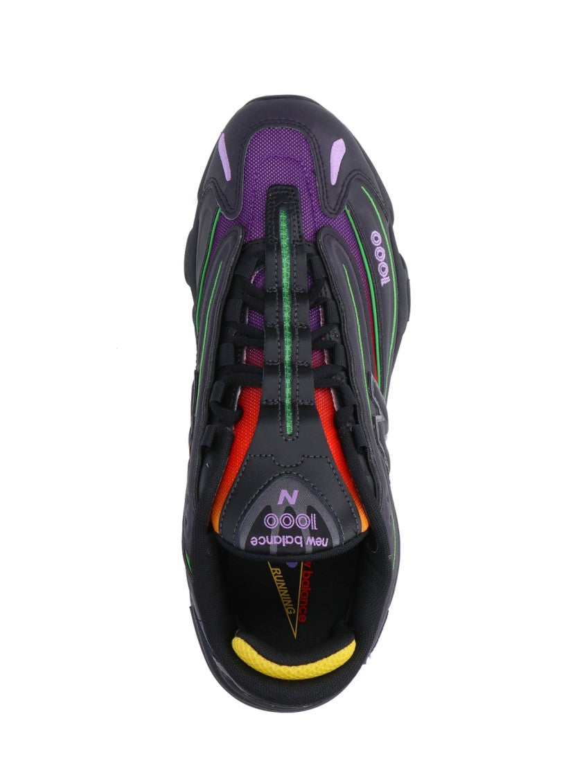 New Balance Black Mesh Sneakers With Multicolor Details