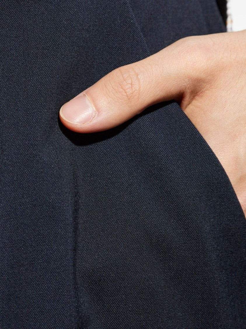 Vivienne Westwood Navy Wide-Leg Trousers With Tailored Waistband And Button Detail