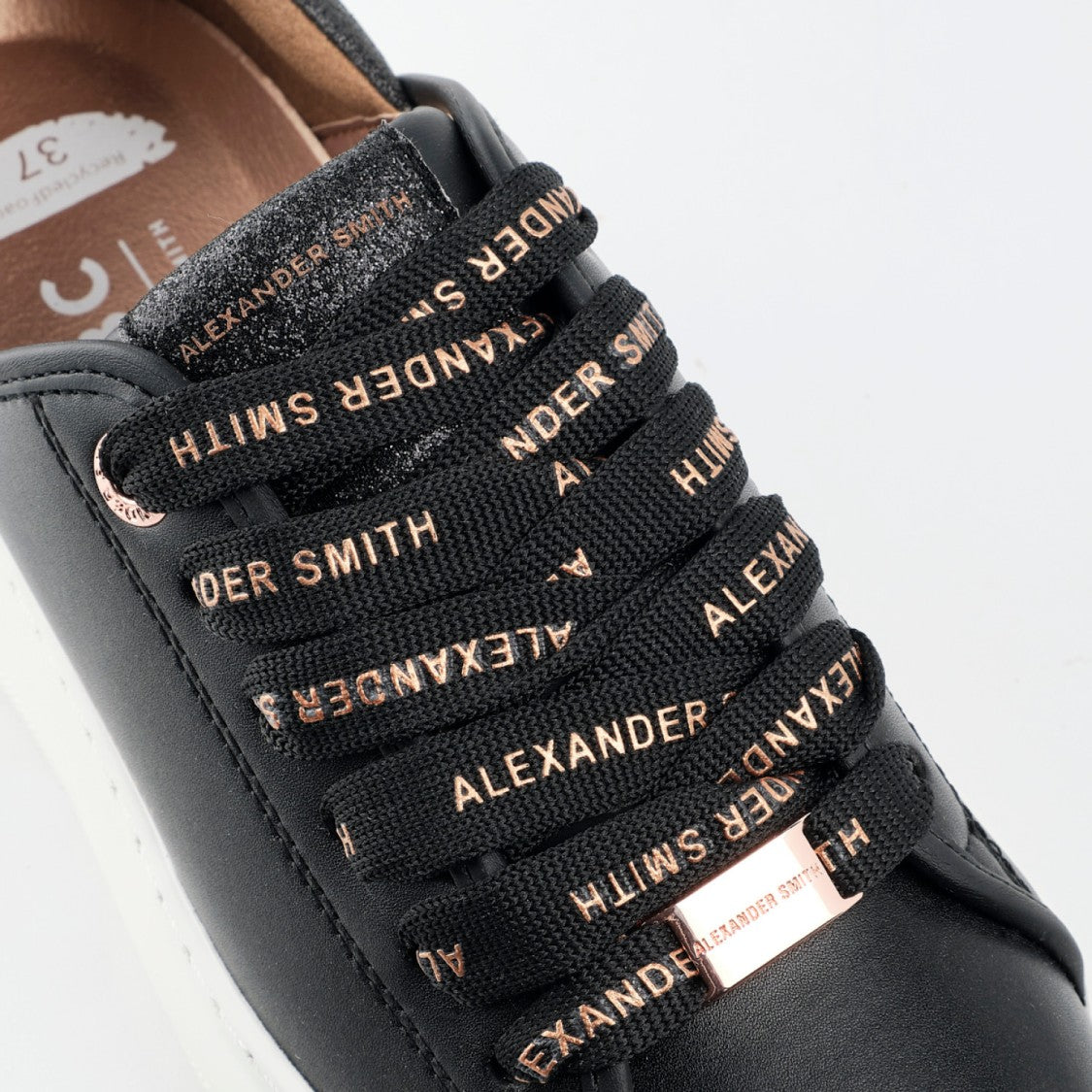 Alexander Smith Black Vegan Sneakers With Black Glitter Spur
