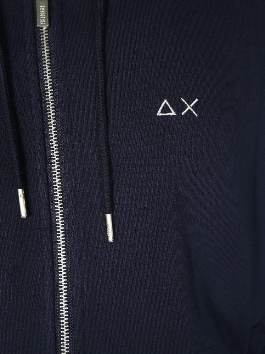 Sun 68 Zip Hoodie With Contrasting Fabric
