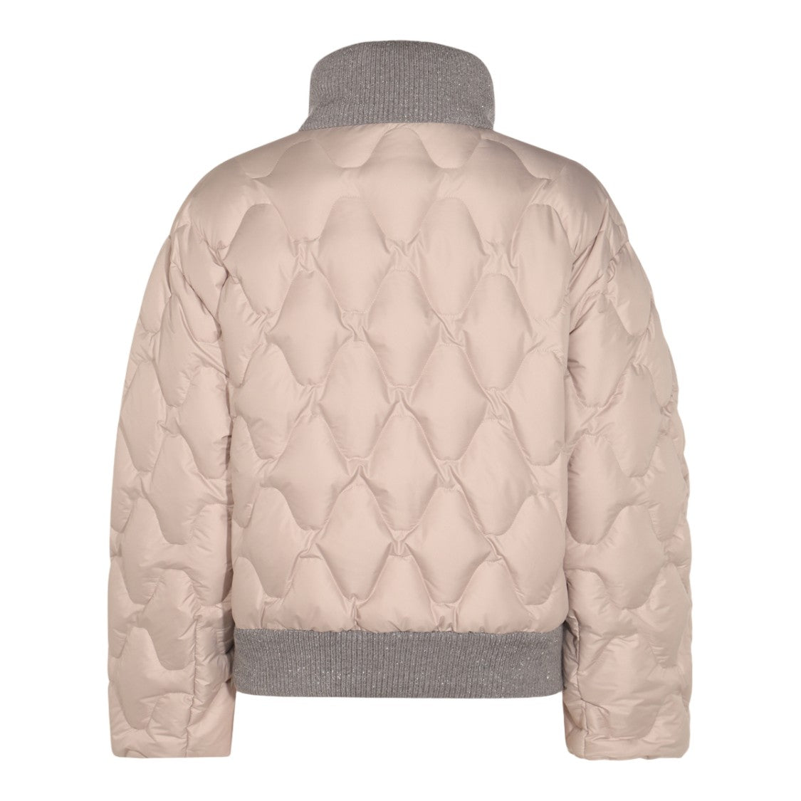 Fabiana Filippi Quilted Short Coat With Ribbed Knit Details