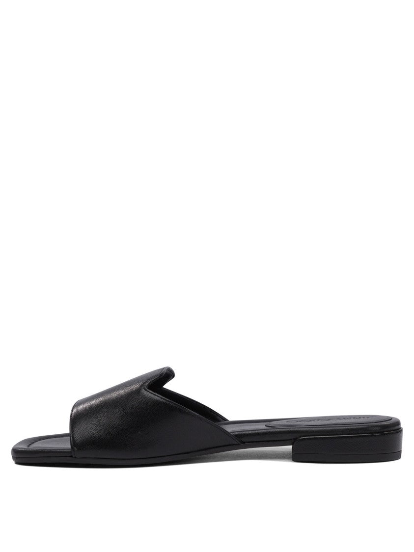 Jimmy Choo Black Leather And Rubber Sandals