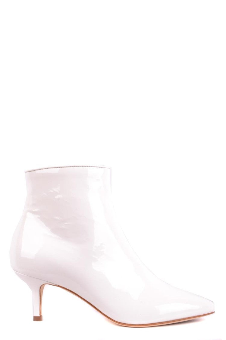 Polly Plume Glossy Leather Ankle Boots With Pointed
