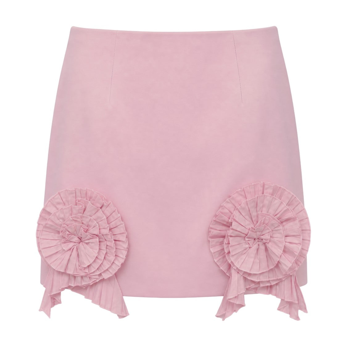 Blumarine Pleated Floral Appliqué Mini Skirt