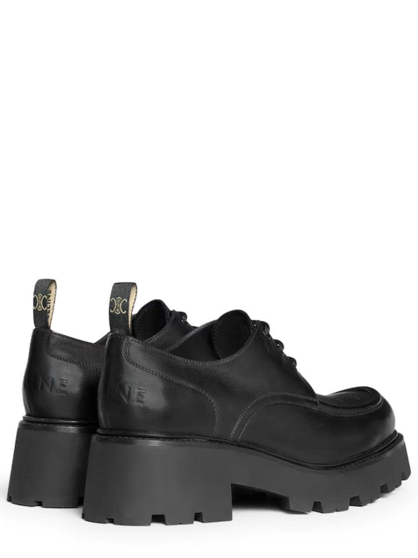 Celine Black Triomphe Bull Leather Brogues