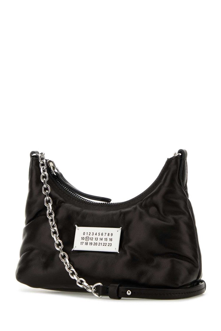 Maison Margiela Black Nappa Leather Micro Glam Slam Hobo Shoulder Bag