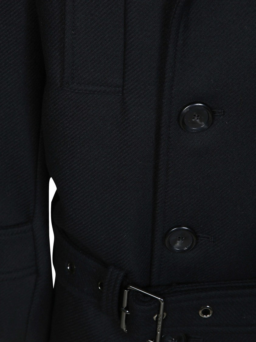 Pinko Tornado Double-Breasted Cropped Caban Coat