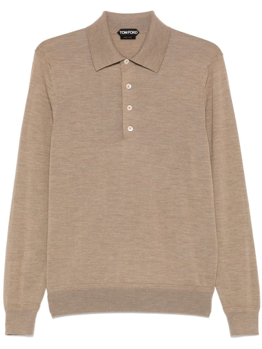 Tom Ford Beige Long-Sleeved Polo