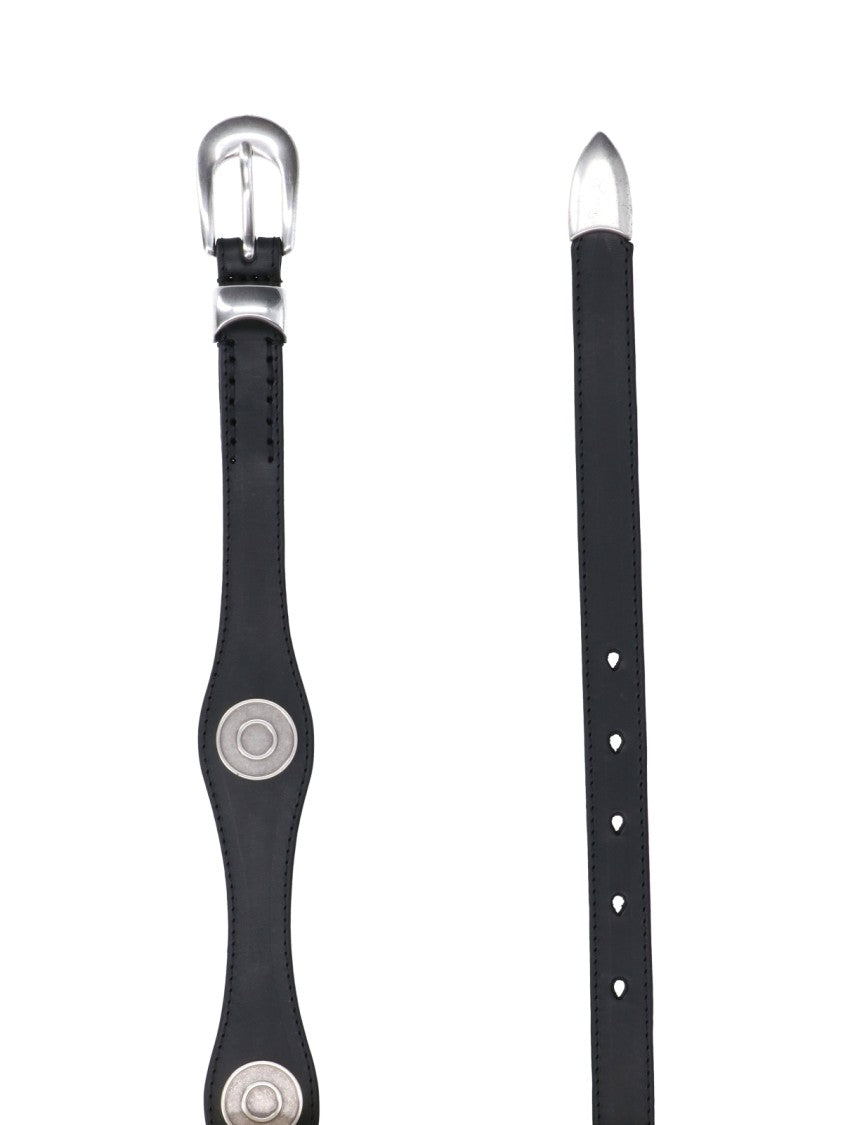 Our Legacy Black Sleek Silver Buckle Belt