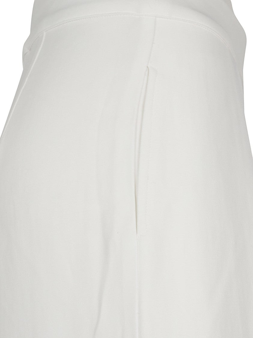 Anemos White Wide Leg Pleated Trousers