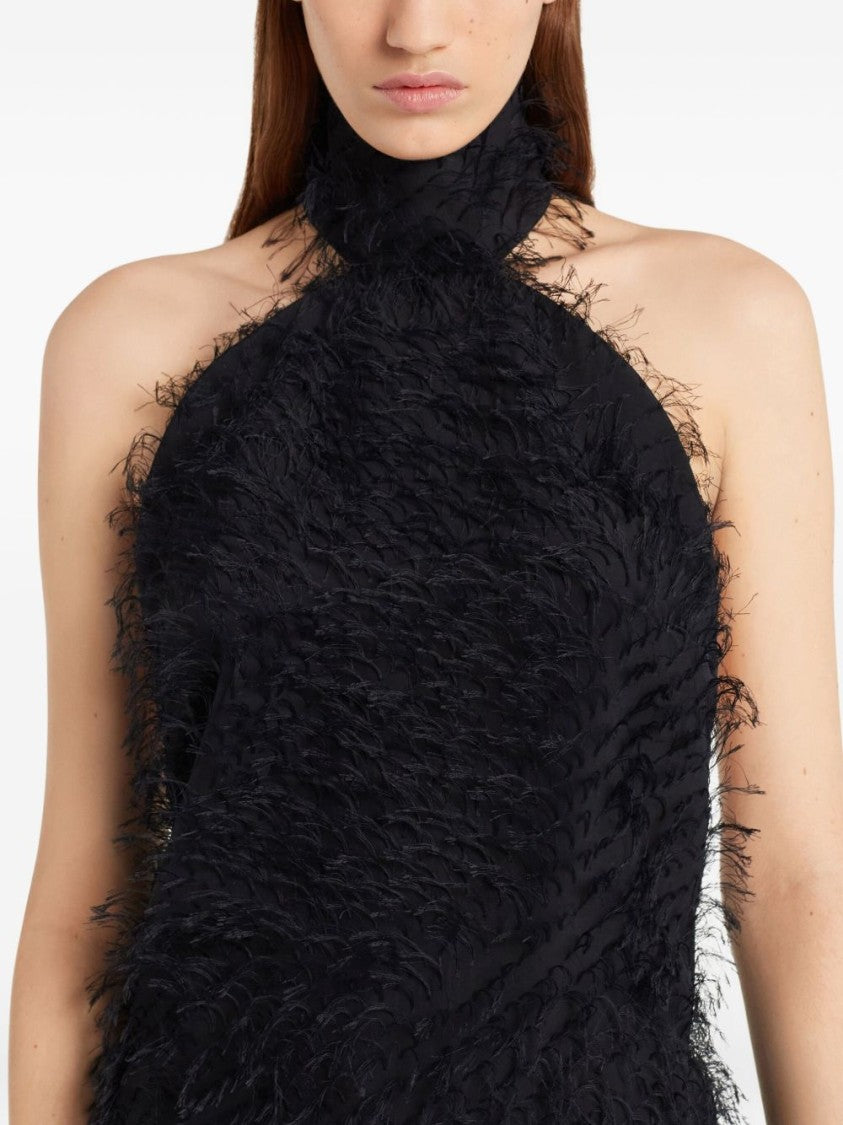 Courrèges Fringed Black Mini Dress