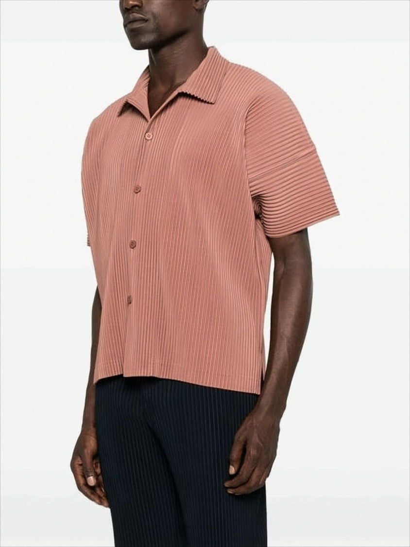 Homme Plissé Issey Miyake Boxy Short-Sleeved Shirt With Pleated Texture