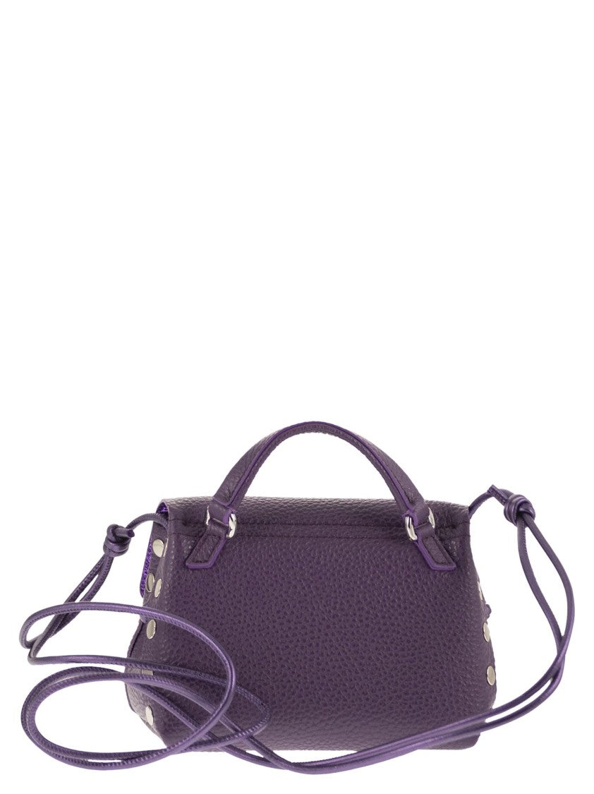 Zanellato Structured Grained Calfskin Shoulder Bag With Double Clasp