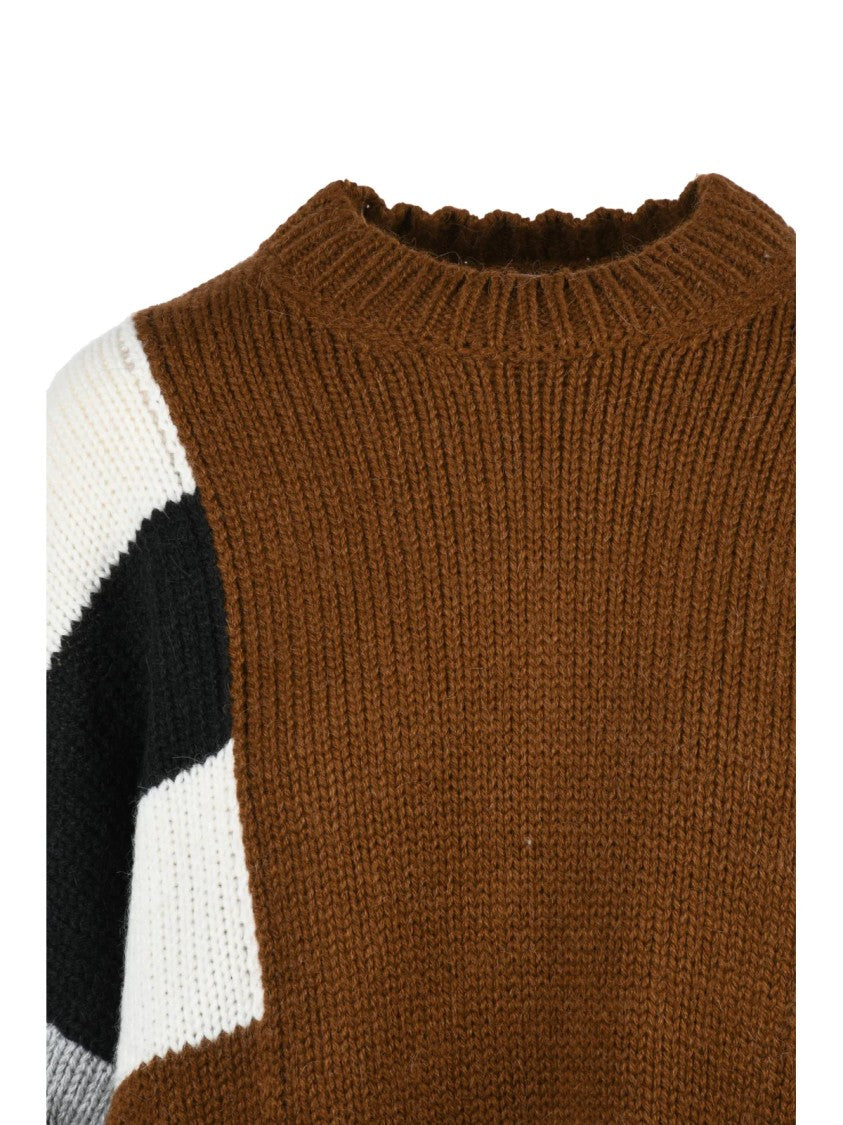 Pdr Phisique Du Role Bold Color-Block Oversize Crewneck Sweater In Alpaca-Wool Blend