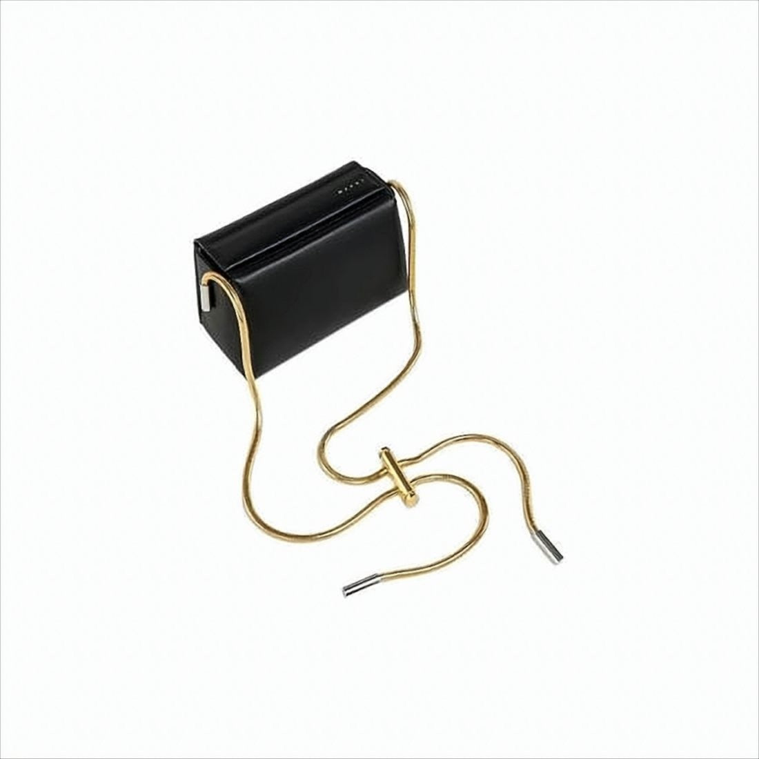 Marni Sleek Rectangular Leather Crossbody Bag With Gold-Tone Strap