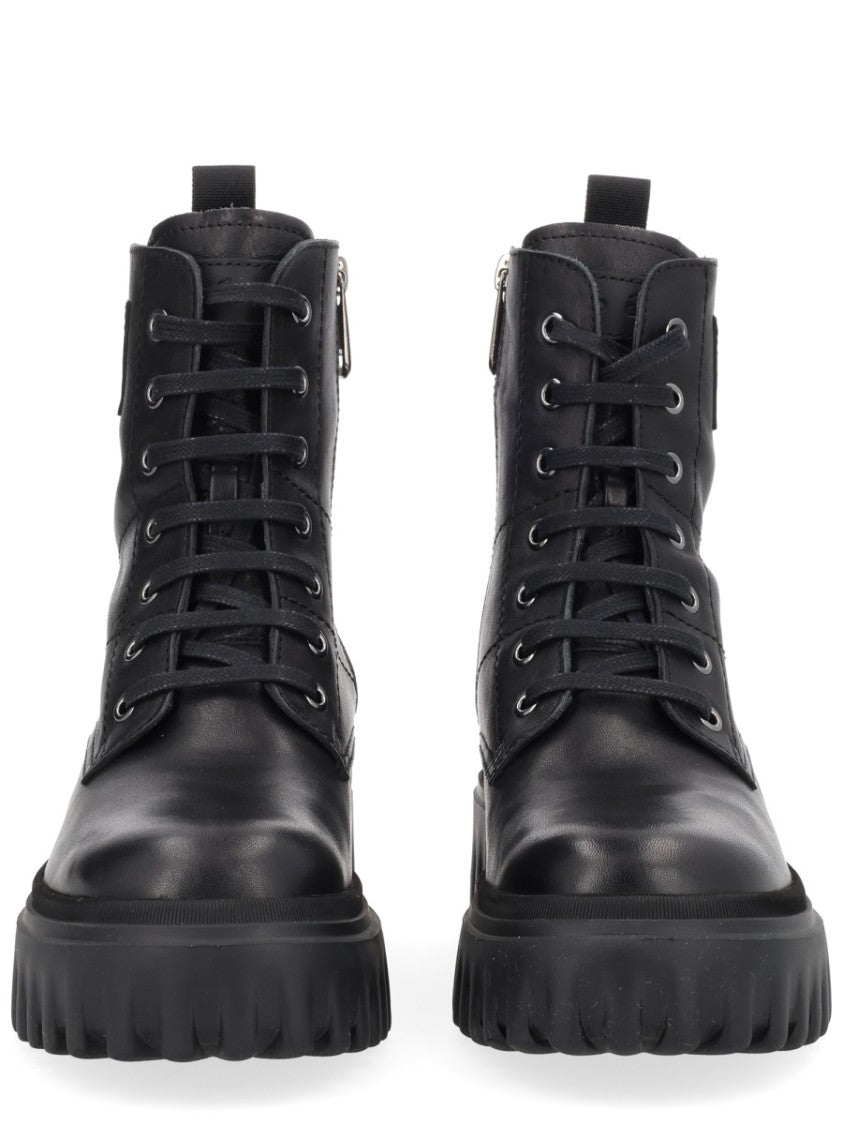 Hogan Black H700 Calf Leather Boots
