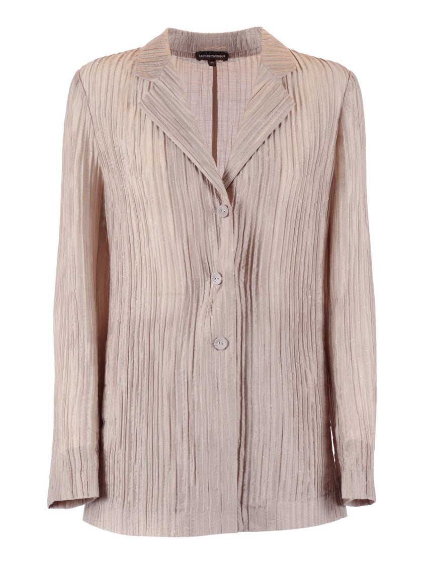 Emporio Armani Textured Stripe Three Button Blazer
