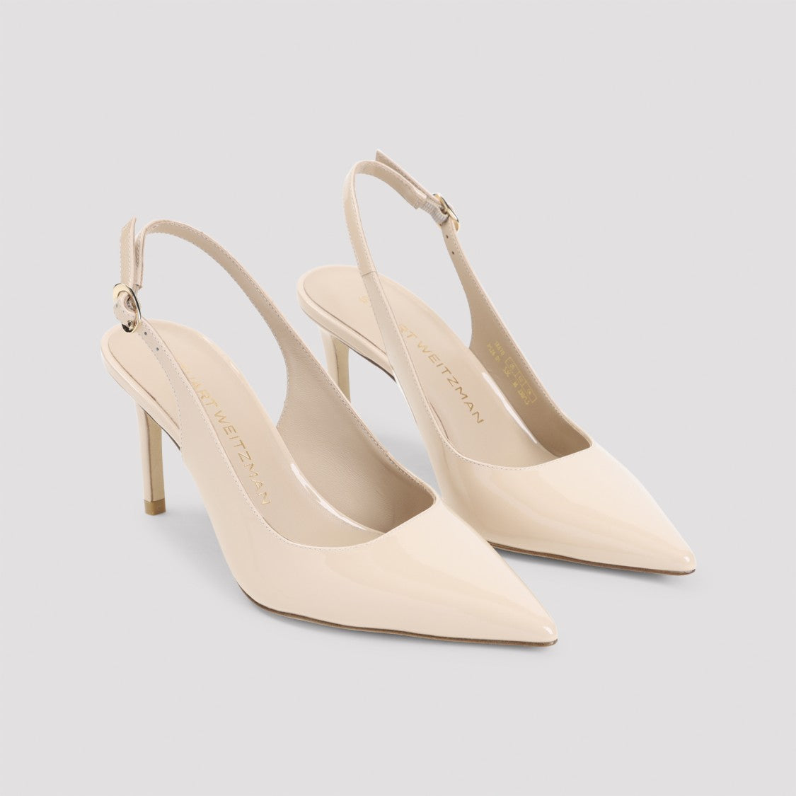 Stuart Weitzman Glossy Leather Slingback Pumps