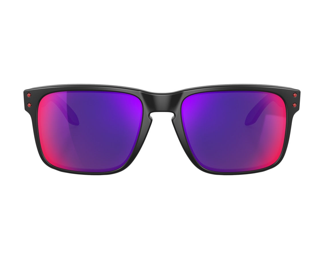 Oakley Matte Black Rectangular Sunglasses With Gradient Lenses