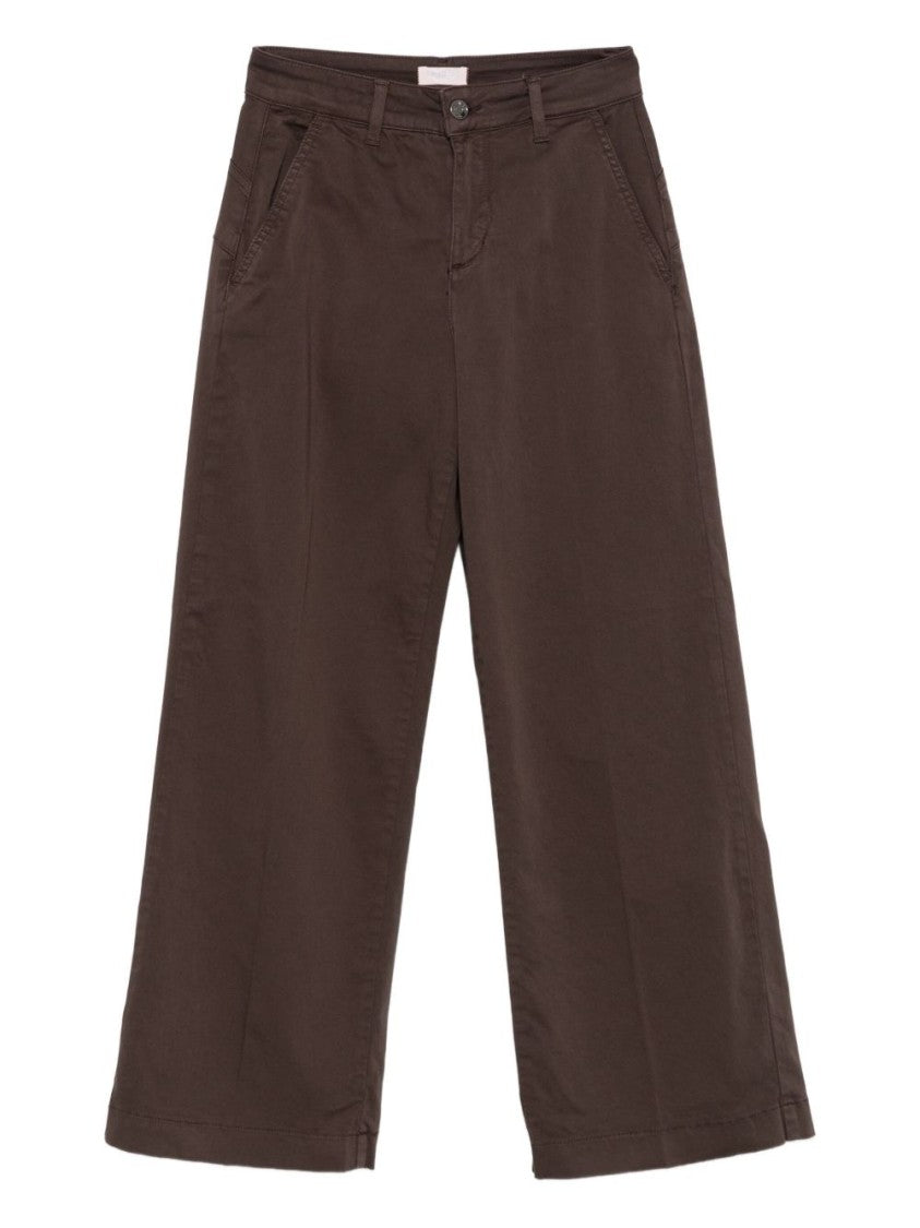 Liu Jo Wide-Leg Brown Pants With Flattering Fit