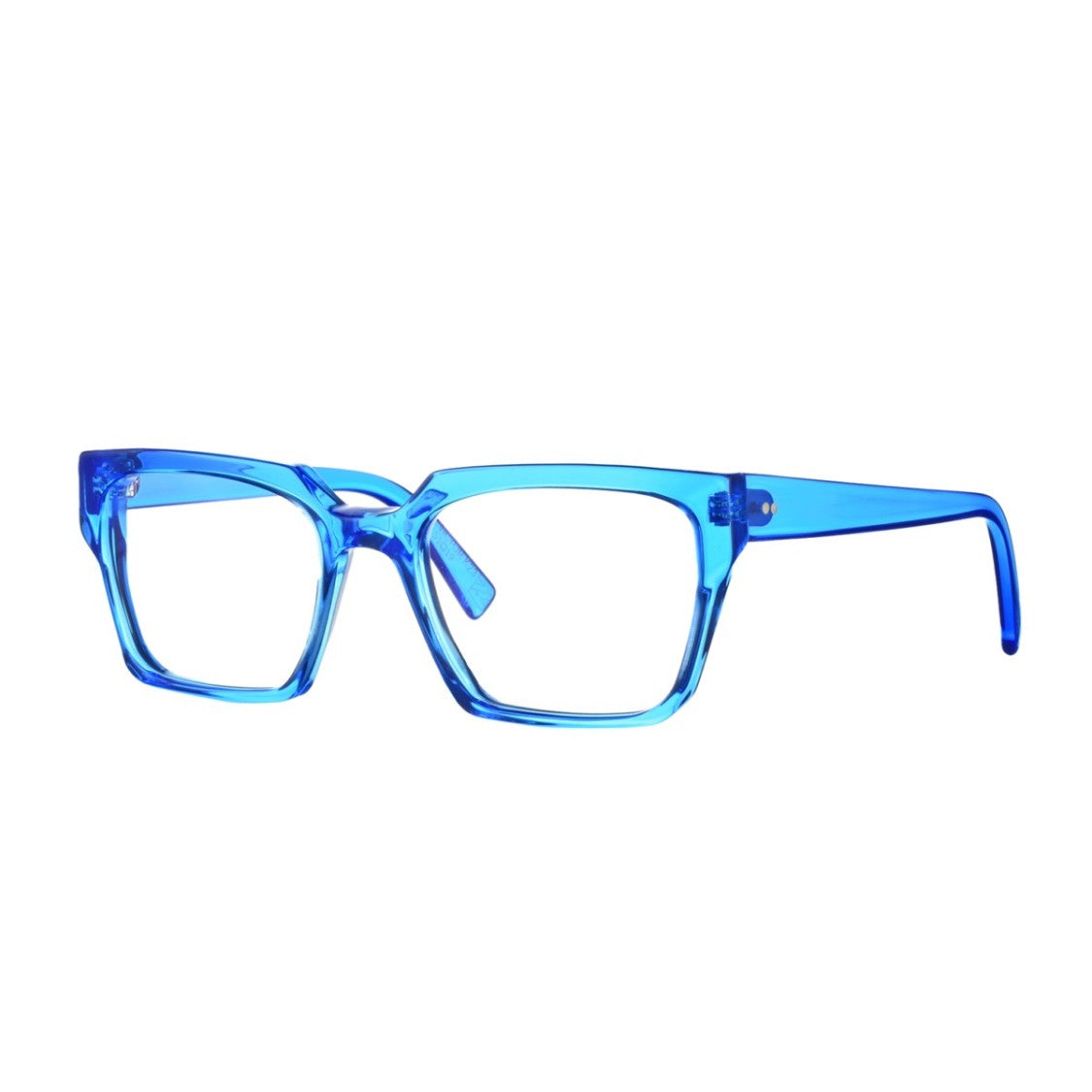 Kirk&Kirk Transparent Blue Victor Acrylic Rectangular Eyeglasses