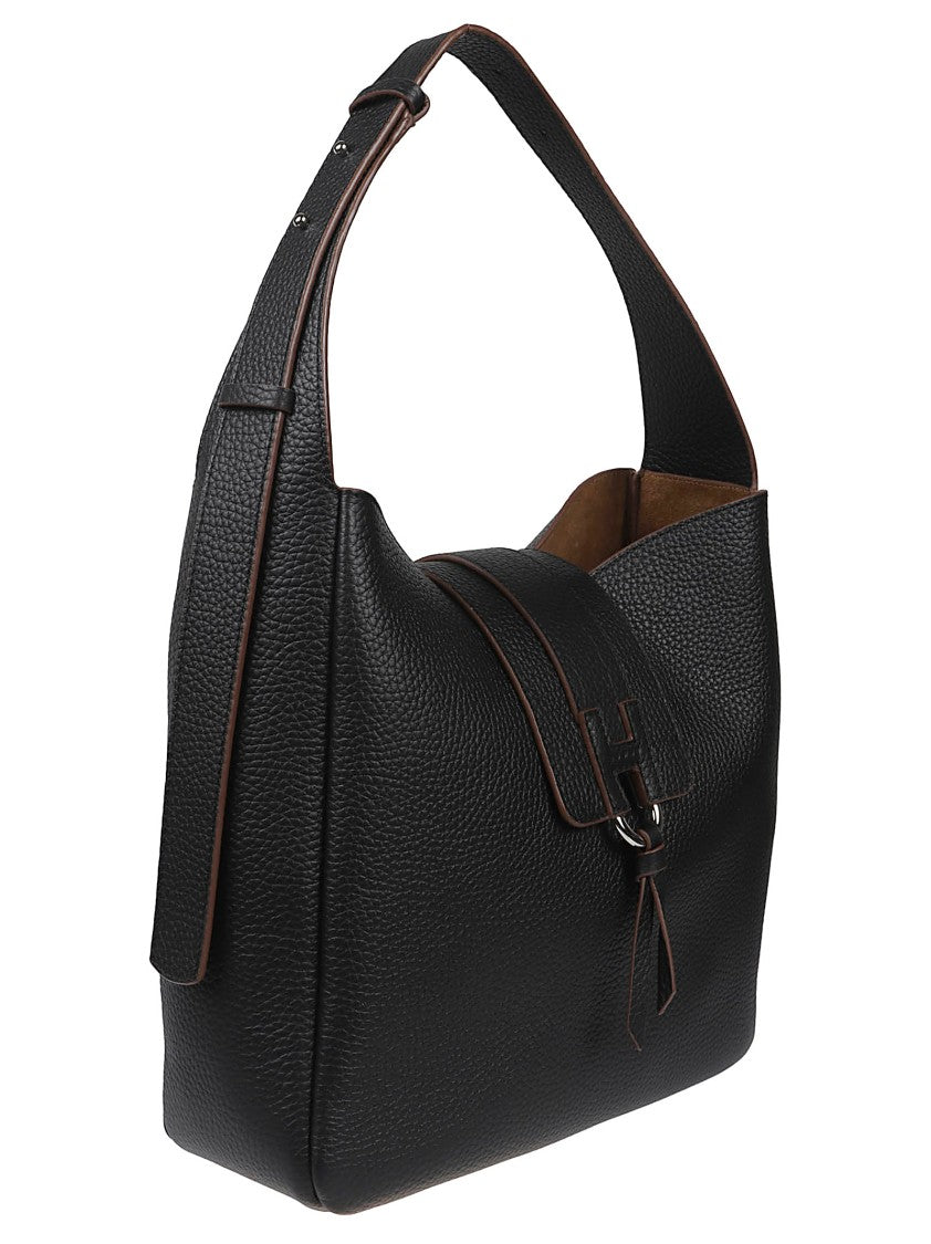 Hogan H01x Pebbled Calf Leather Hobo Bag