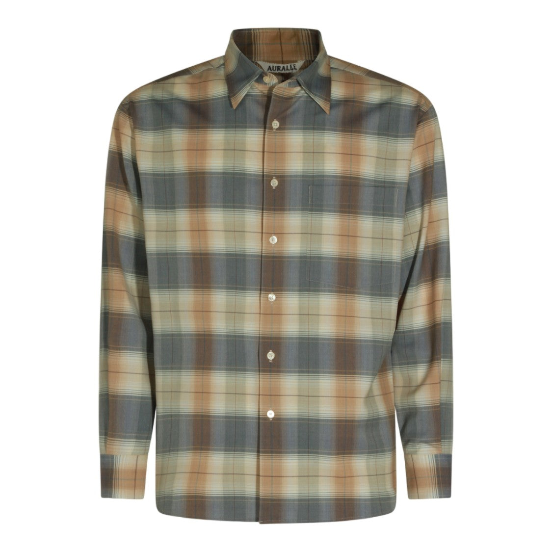Auralee Plaid Long-Sleeve Button-Up Shirt With Relaxed Fit