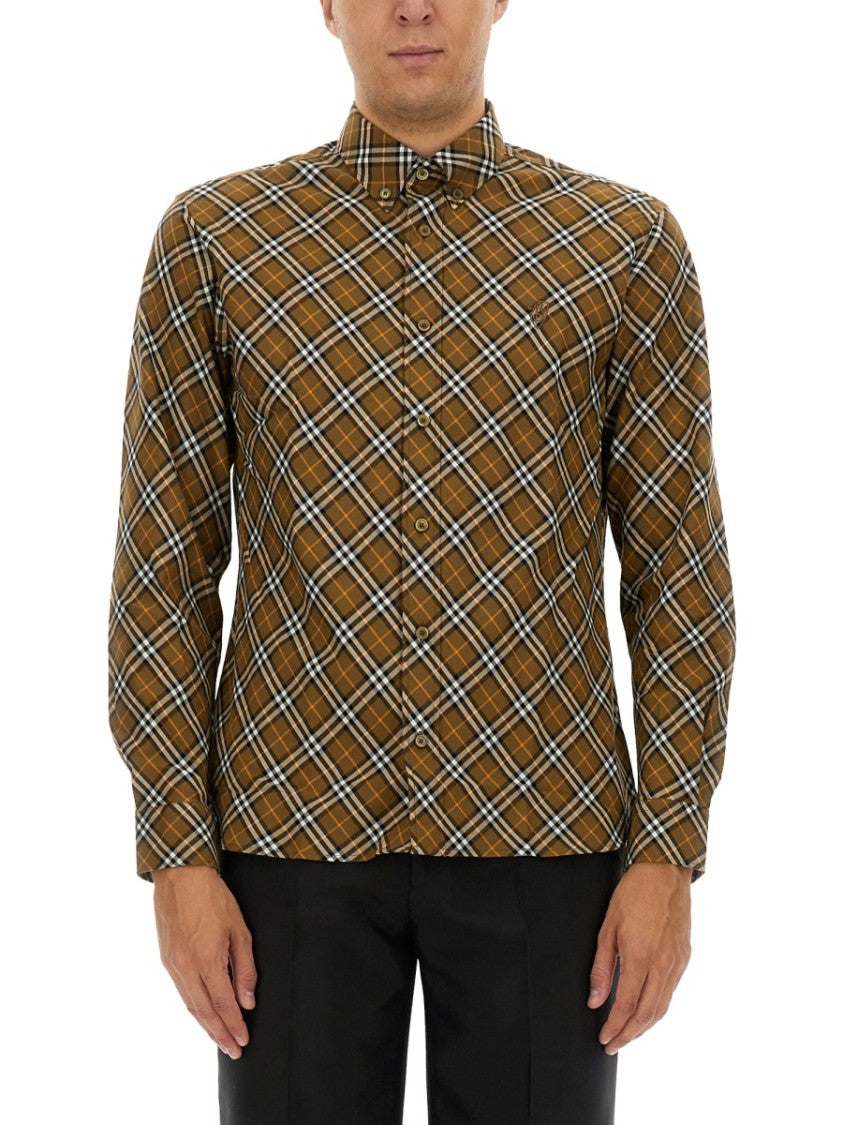 Burberry Classic Plaid Check Shirt With Button-Down Collar