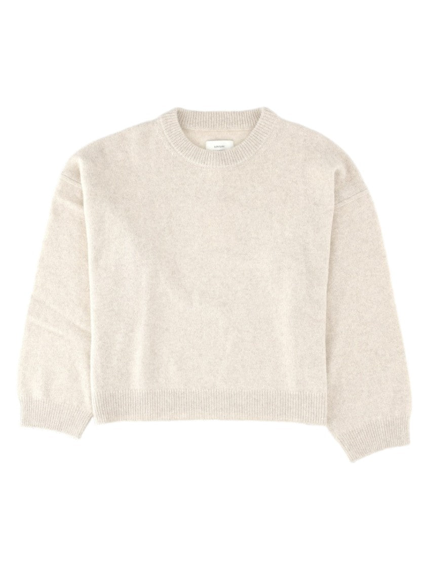 Loulou De Saison Grey Relaxed Crewneck Wool-Blend Sweater