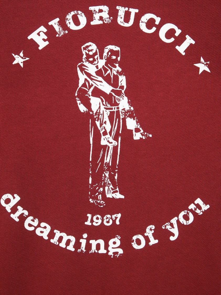 Fiorucci Bordeaux Crewneck Sweatshirt With Vintage Graphic Print