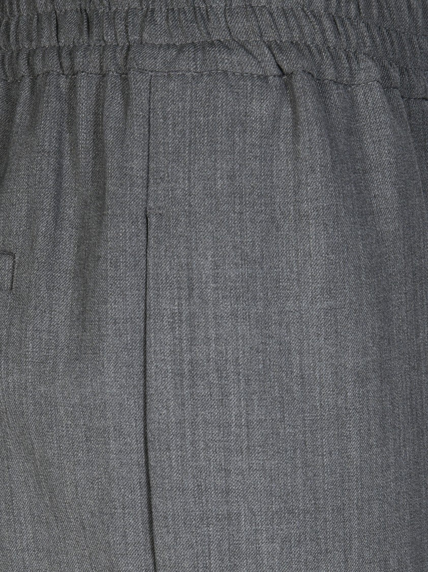 Max Mara Tailored High-Waist Wool Pants With Elastic Waistband
