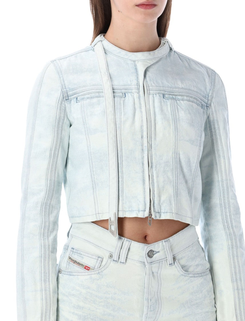 Diesel Icy Blue De-Saphix Racer-Style Slim-Fit Denim Jacket