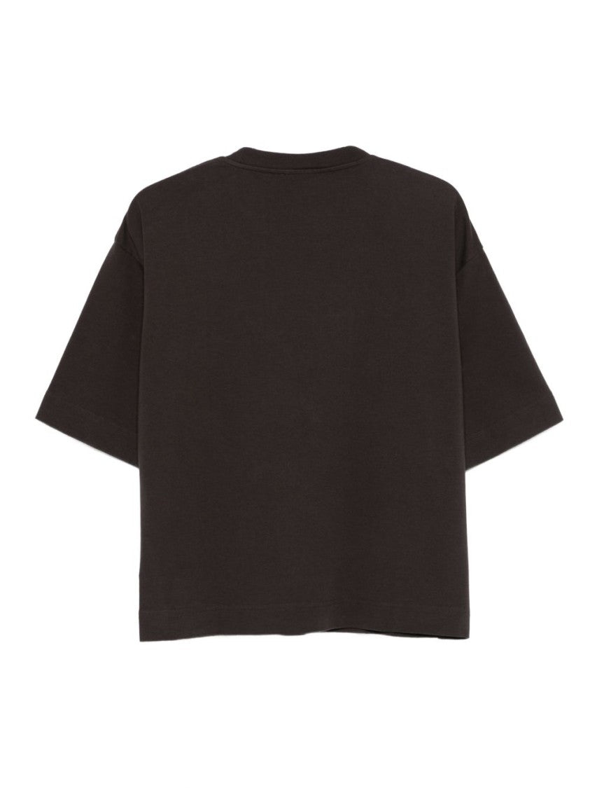 Darkpark Cropped Short-Sleeve T-Shirt With Round Neckline