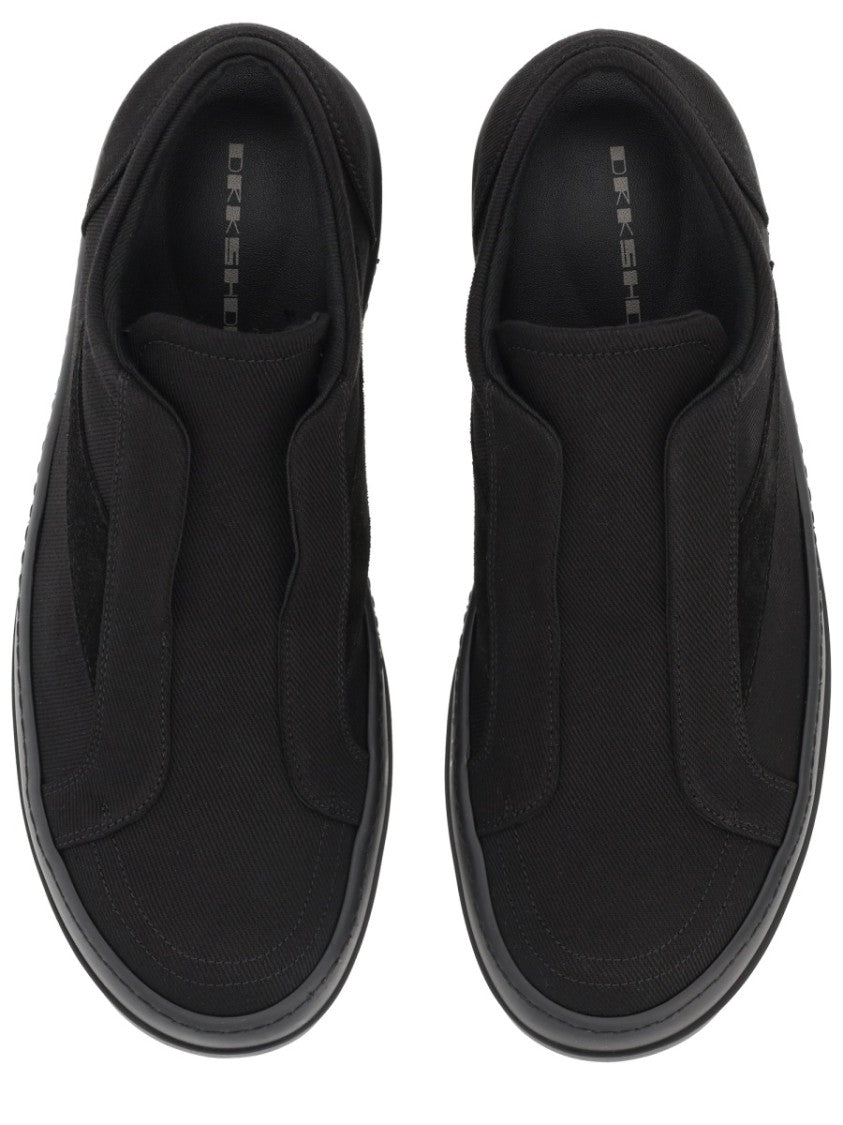 Drkshdw By Rick Owens Black Laceless Vintage Sneaks Slip-On Sneakers