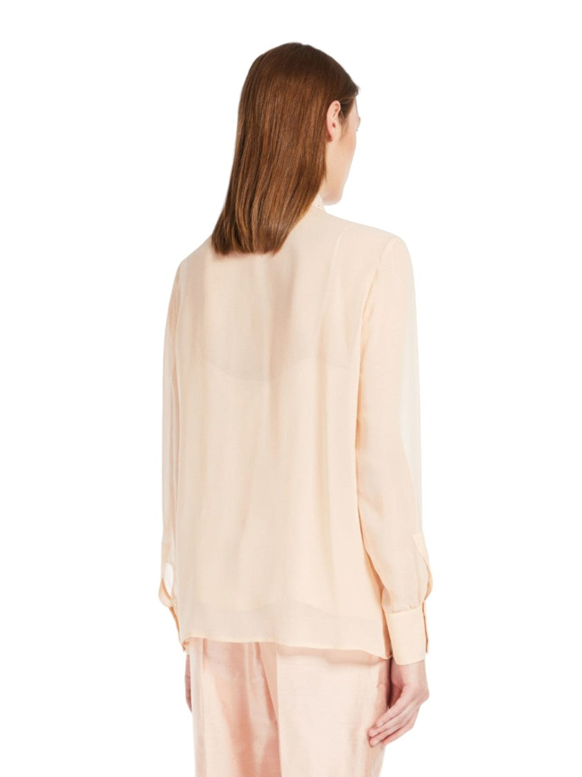 Max Mara Light Peach Blouse With Pointed Collar